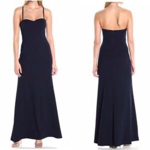 NWT Vera Wand Navy Corset Mermaid Maxi Dress. Size 10
